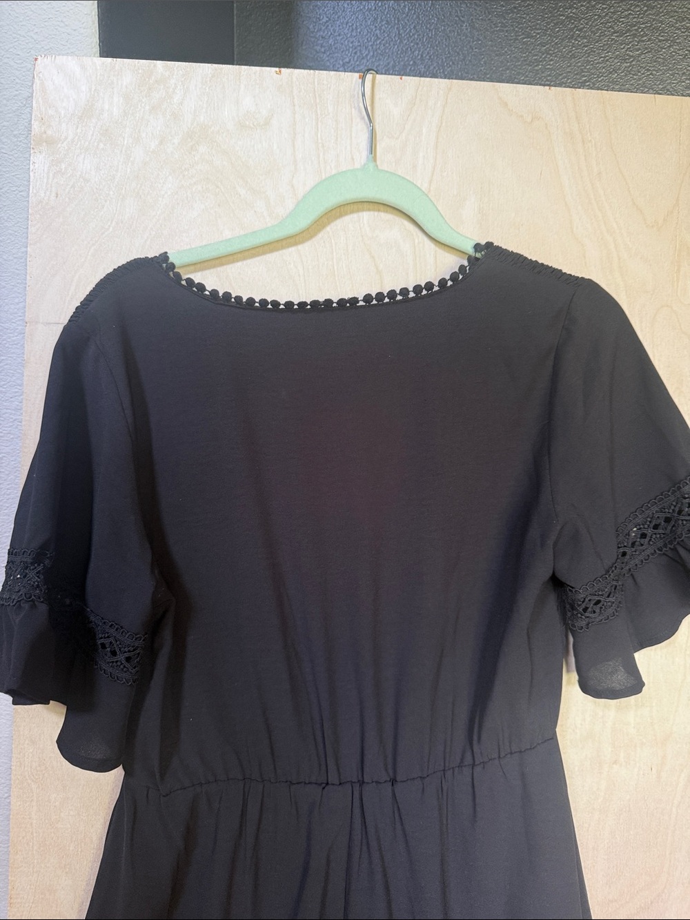 Grace Karin Black Midi Dress with Smocked Bodice - Picture 4 of 5